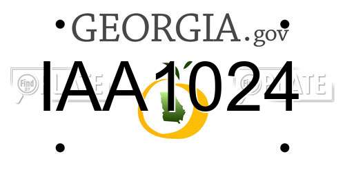 IAA1024 Georgia License Plate