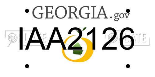 IAA2126 Georgia License Plate