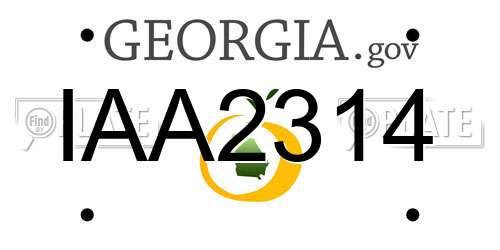 IAA2314 Georgia License Plate
