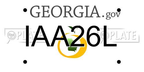 IAA26L Georgia License Plate
