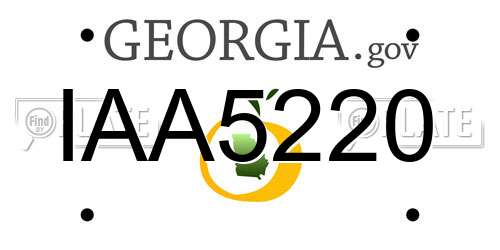 IAA5220 Georgia License Plate