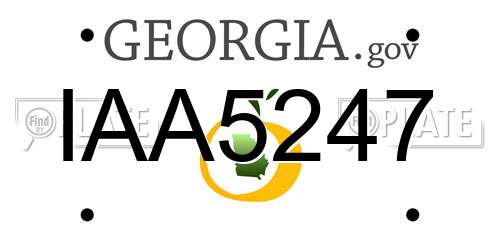IAA5247 Georgia License Plate