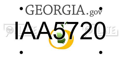 IAA5720 Georgia License Plate