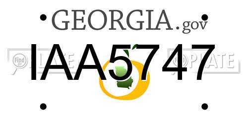 IAA5747 Georgia License Plate