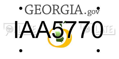 IAA5770 Georgia License Plate