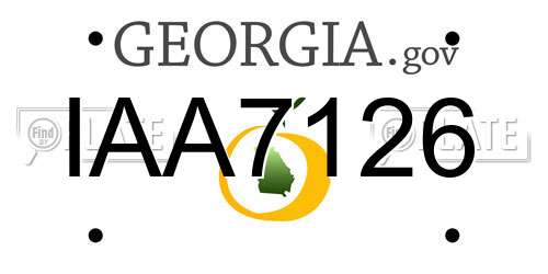 IAA7126 Georgia License Plate