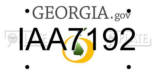 IAA7192 Georgia License Plate