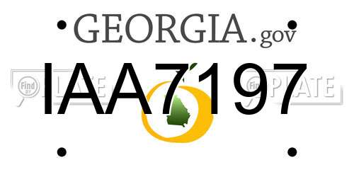 IAA7197 Georgia License Plate