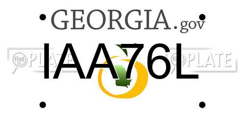 IAA76L Georgia License Plate