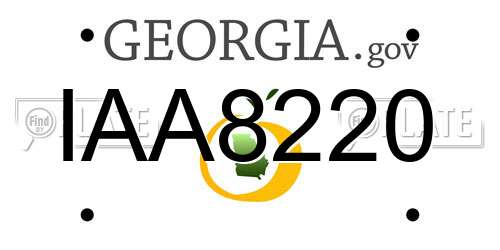 IAA8220 Georgia License Plate
