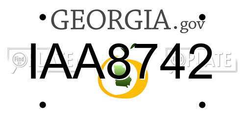 IAA8742 Georgia License Plate