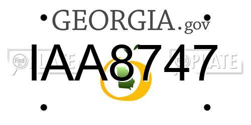 IAA8747 Georgia License Plate