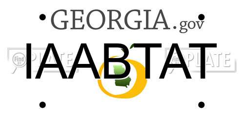IAABTAT Georgia License Plate