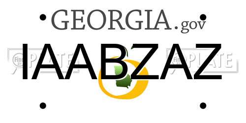 IAABZAZ Georgia License Plate