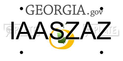 IAASZAZ Georgia License Plate