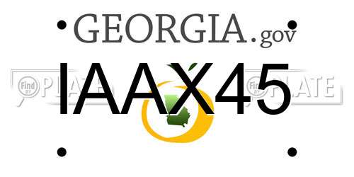 IAAX45 Georgia License Plate