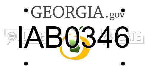 IAB0346 Georgia License Plate