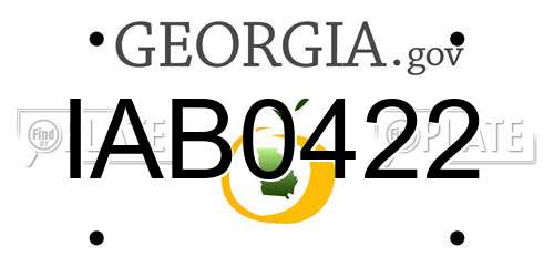 IAB0422 Georgia License Plate