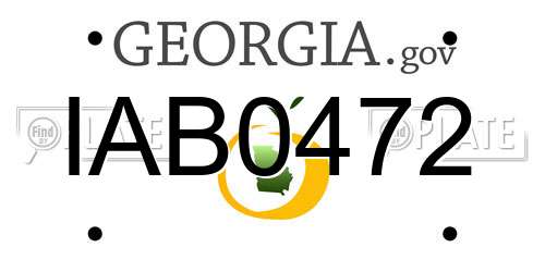 IAB0472 Georgia License Plate