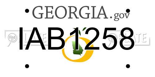 IAB1258 Georgia License Plate