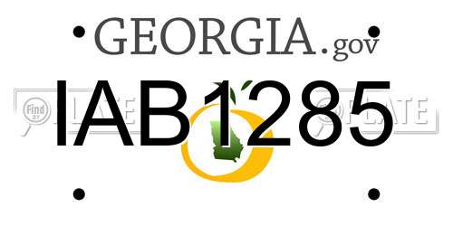IAB1285 Georgia License Plate