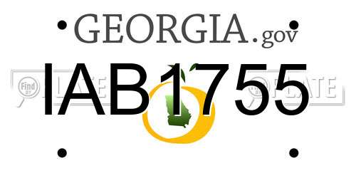IAB1755 Georgia License Plate