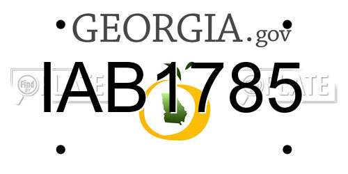 IAB1785 Georgia License Plate