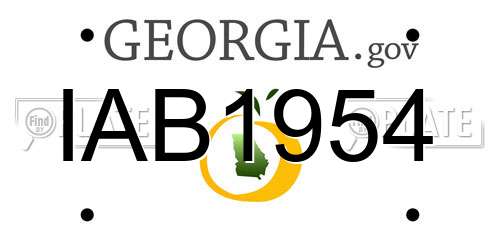 IAB1954 Georgia License Plate