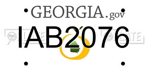 IAB2076 Georgia License Plate