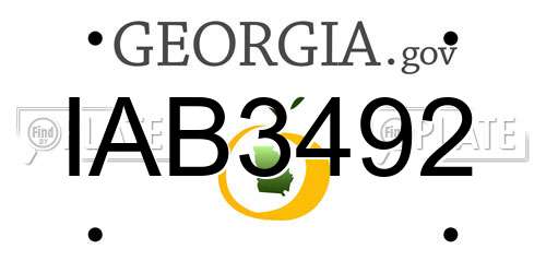 IAB3492 Georgia License Plate