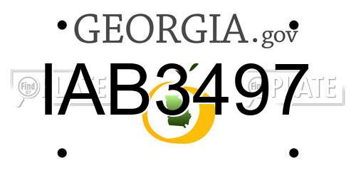 IAB3497 Georgia License Plate