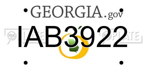IAB3922 Georgia License Plate