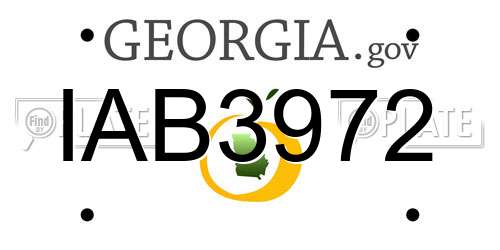 IAB3972 Georgia License Plate
