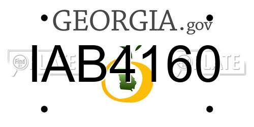 IAB4160 Georgia License Plate