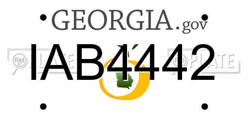IAB4442 Georgia License Plate