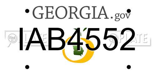 IAB4552 Georgia License Plate