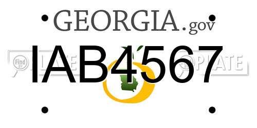 IAB4567 Georgia License Plate