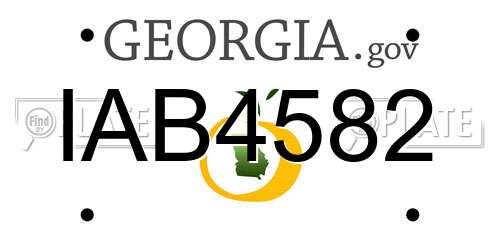 IAB4582 Georgia License Plate