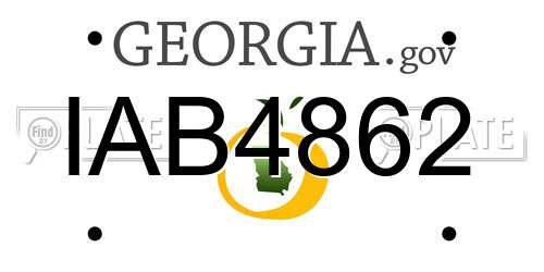 IAB4862 Georgia License Plate