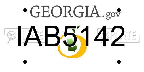 IAB5142 Georgia License Plate