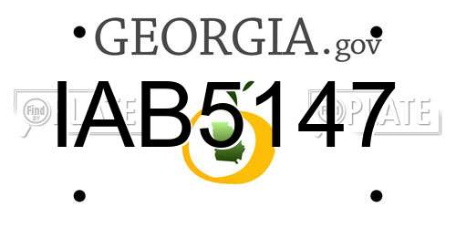 IAB5147 Georgia License Plate