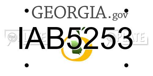 IAB5253 Georgia License Plate