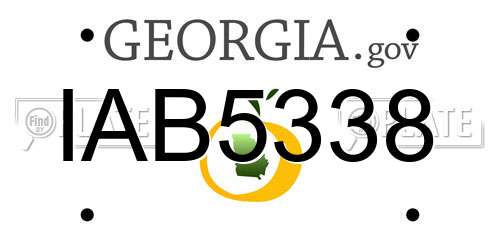 IAB5338 Georgia License Plate