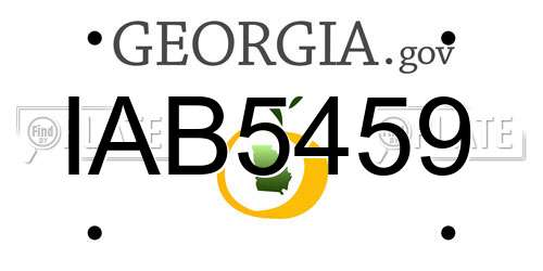 IAB5459 Georgia License Plate