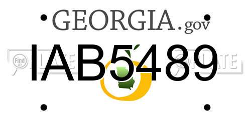 IAB5489 Georgia License Plate