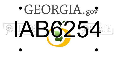 IAB6254 Georgia License Plate
