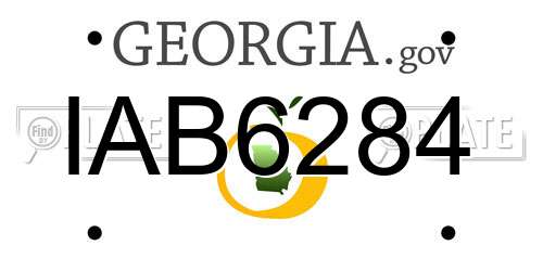 IAB6284 Georgia License Plate