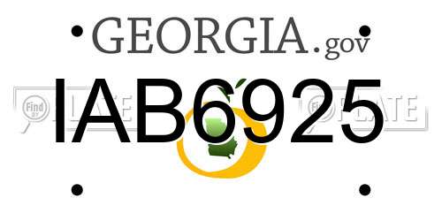 IAB6925 Georgia License Plate