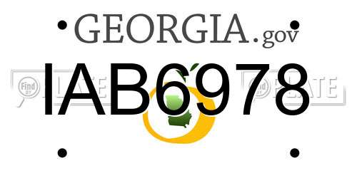 IAB6978 Georgia License Plate