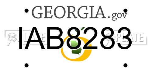 IAB8283 Georgia License Plate